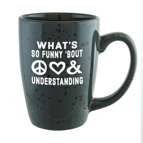 Peace Love & Understanding Etched Ceramic Coffee Mug