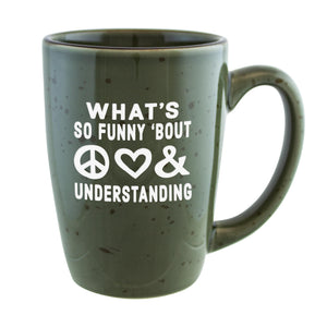 Peace Love & Understanding Etched Ceramic Coffee Mug