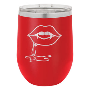 Vampire Lips Etched Insulated Stemless Tumbler
