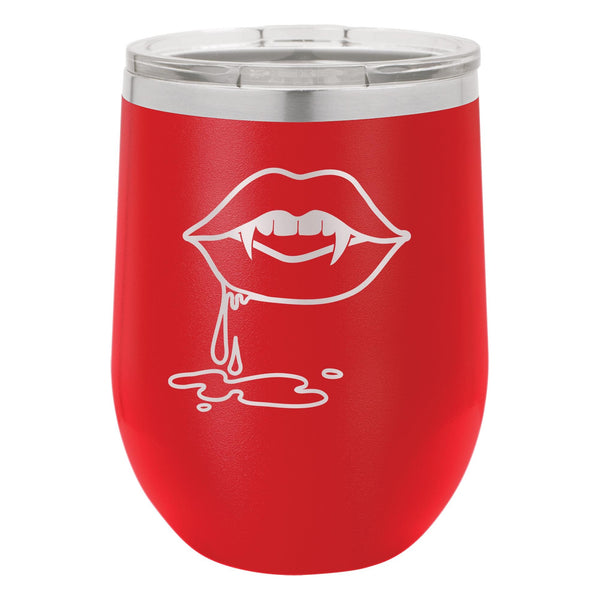 Vampire Lips Etched Insulated Stemless Tumbler