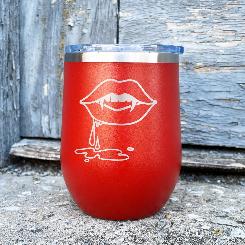 Vampire Lips Etched Insulated Stemless Tumbler