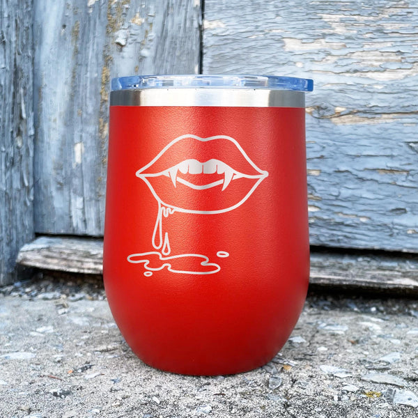 Vampire Lips Etched Insulated Stemless Tumbler
