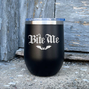 Bite Me (Bat) Etched Insulated Stemless Tumbler