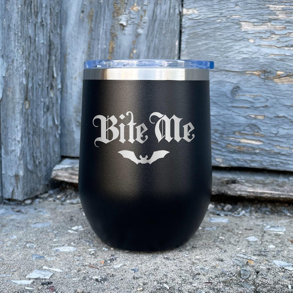 Bite Me (Bat) Etched Insulated Stemless Tumbler