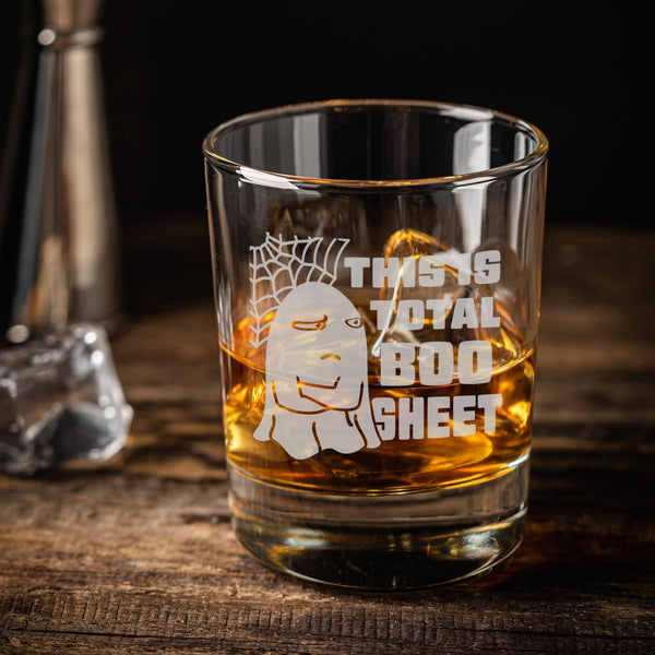 This Is Total Boo Sheet Etched Rocks Glass