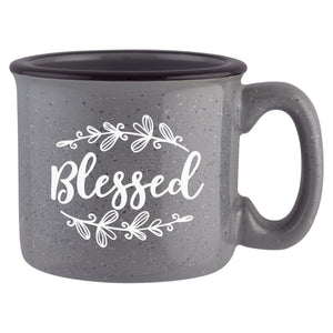 Blessed Etched Ceramic Camp Mug