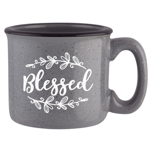 Blessed Etched Ceramic Camp Mug
