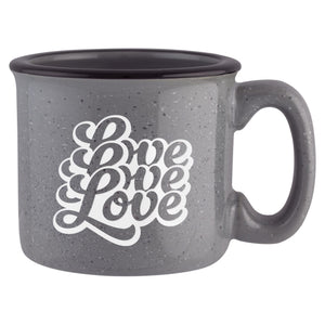 Love Love Love Etched Ceramic Camp Mug