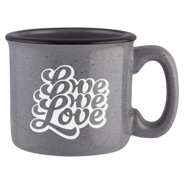 Love Love Love Etched Ceramic Camp Mug