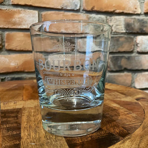 The Bourbon Whisperer Etched Rocks Glass