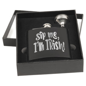 Sip Me I'm Irish Matte Black Flask Set