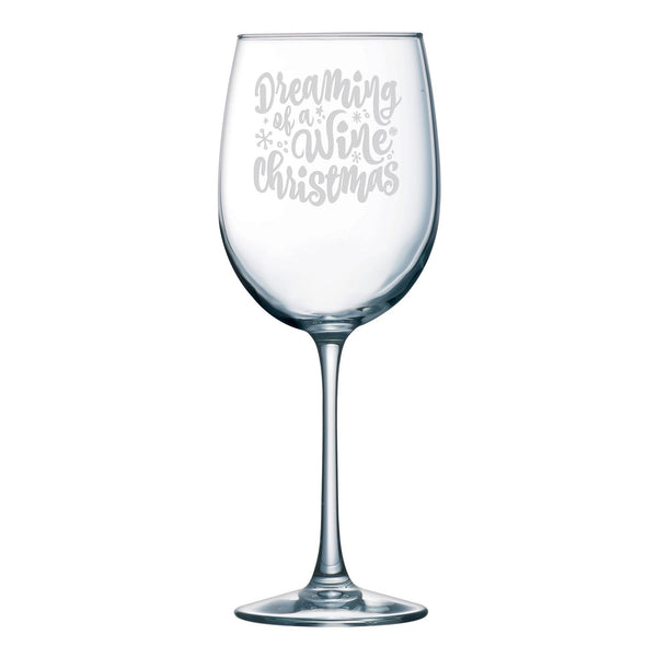 Dreaming of A Wine Christmas Wine Glass