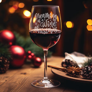Dreaming of A Wine Christmas Wine Glass
