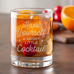 Have Yourself a Merry Little Cocktail Etched Rocks Glass