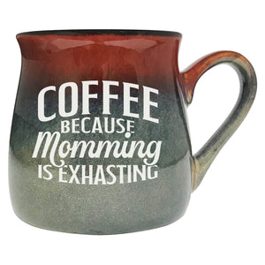 Coffee Because Momming Is Exhausting Etched Ceramic Mug