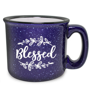 Blessed Etched Ceramic Camp Mug