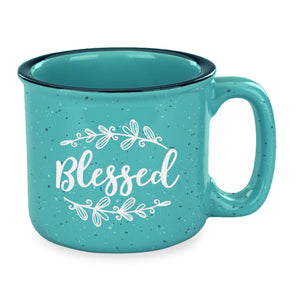 Blessed Etched Ceramic Camp Mug