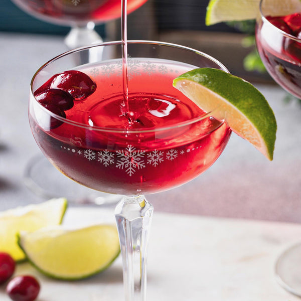 Snowflake Band Etched Cocktail Coupe