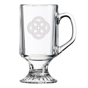 Celtic Knots Etched Irish Coffee Mug, Set of 4