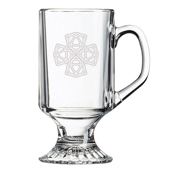 Celtic Knots Etched Irish Coffee Mug, Set of 4