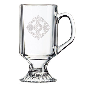 Celtic Knots Etched Irish Coffee Mug, Set of 4