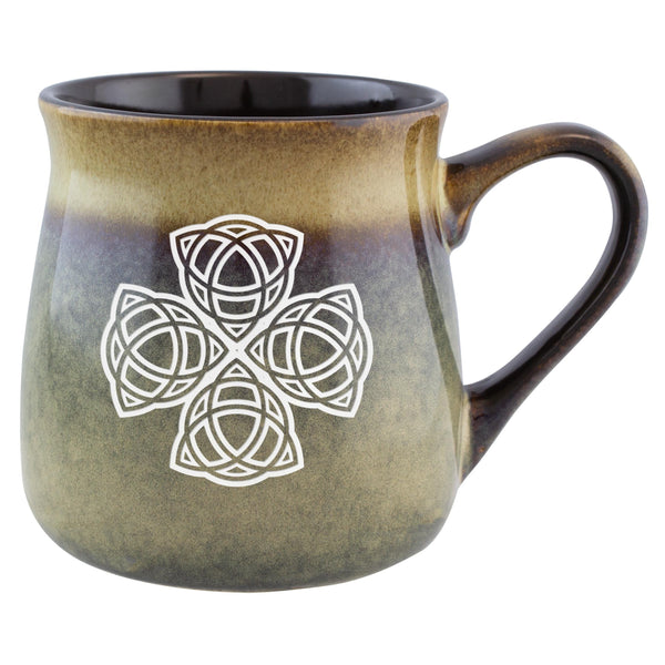 Celtic Cross Etched Ceramic Tavern Mug