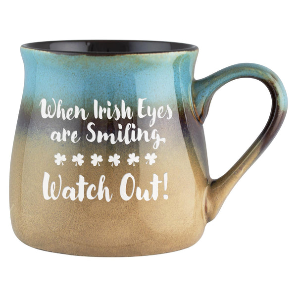 When Irish Eyes Are Smiling, Watch Out! Etched Ceramic Mug