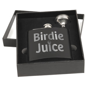 Birdie Juice Matte Black Flask Set with Black Box