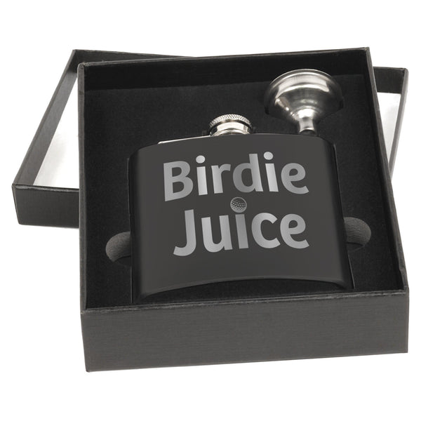 Birdie Juice Matte Black Flask Set with Black Box