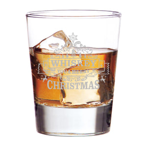 Whiskey You a Merry Christmas Etched Rocks Glass