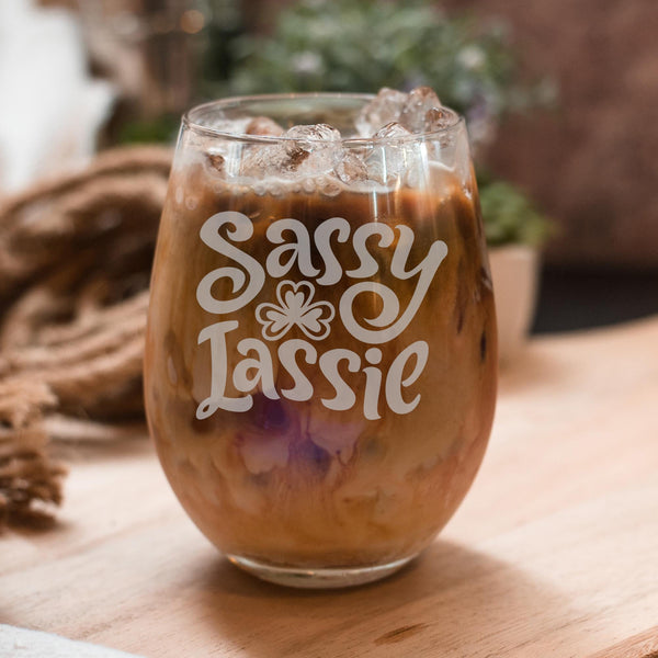 Sassy Lassie Stemless Wine Glass