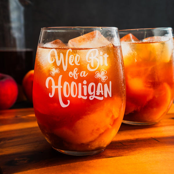 Wee Bit of a Hooligan Etched Stemless Wine Glass