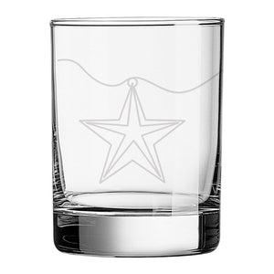 Star Ornament Wrap Etched Rocks Glass