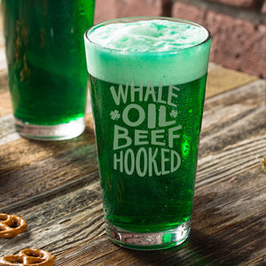 Whale Oil Beef Hooked Etched Pint Glass