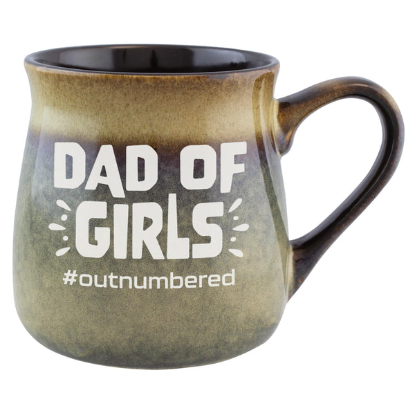 Dad of Girls #Outnumbered Etched Ceramic Mug