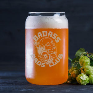 Badass Dads Club Beer Can Glass