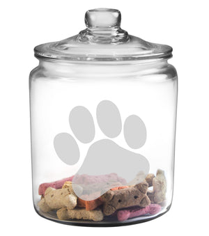 Paw Print Etched Treat Jar