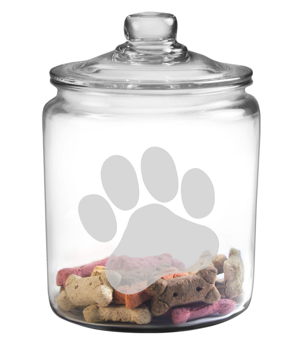 Paw Print Etched Treat Jar
