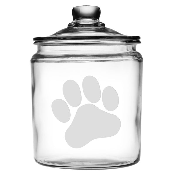 Paw Print Etched Treat Jar