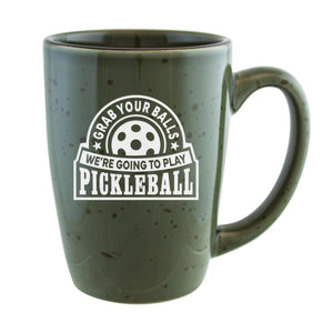 Grab Your Balls We're Going to Play Pickleball Etched Ceramic Mug