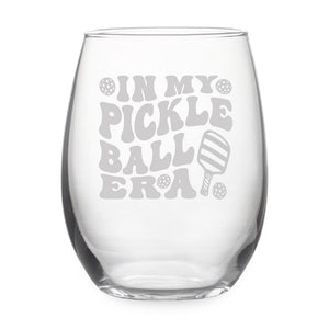 In My Pickleball Era Etched Stemless Wine Glass