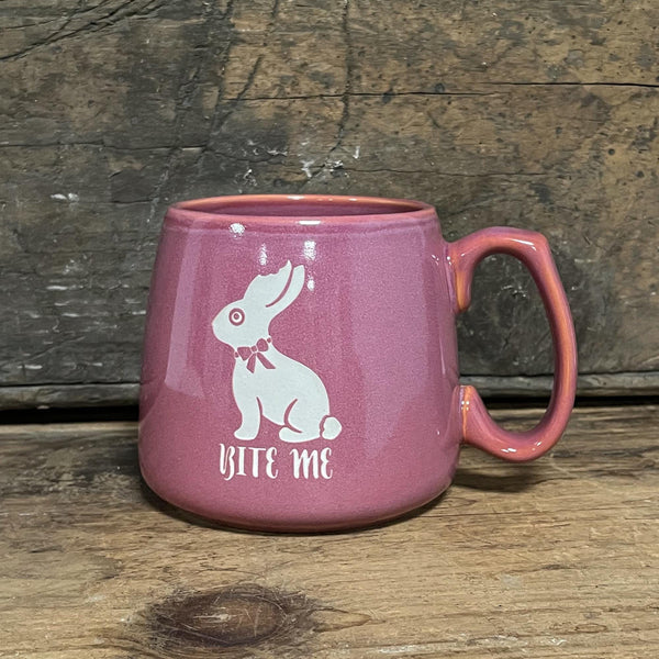 Bite Me Bunny Etched Ceramic Mug