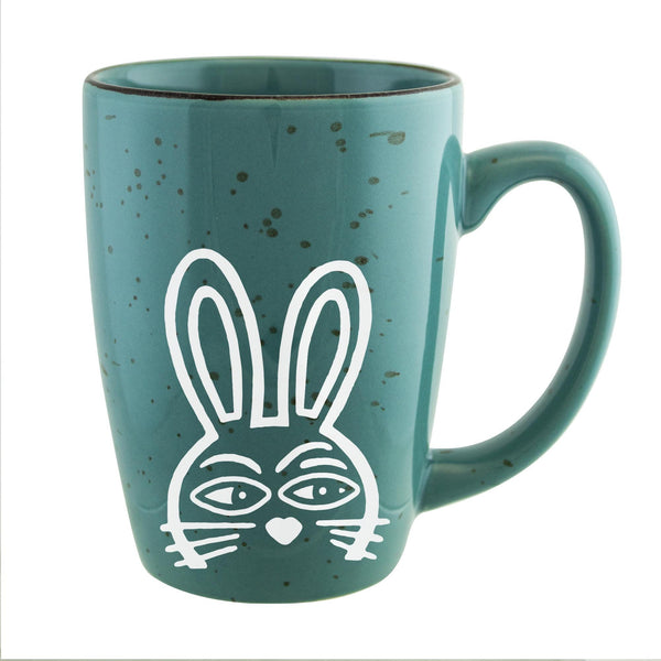 Curious Bunny Etched Ceramic Mug