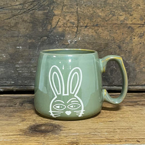Curious Bunny Etched Ceramic Heirloom Mug