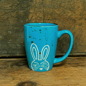 Curious Bunny Etched Ceramic Mug