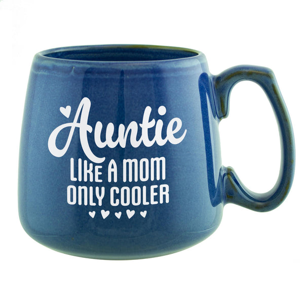 Auntie, Like a Mom Only Cooler Etched Ceramic Camp Mug
