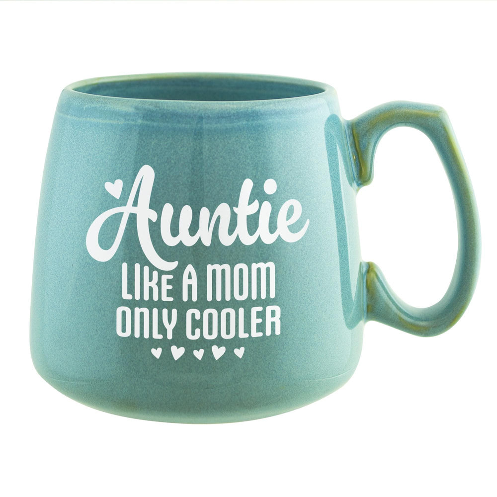 Auntie, Like a Mom Only Cooler Etched Ceramic Camp Mug
