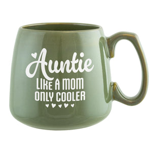Auntie, Like a Mom Only Cooler Etched Ceramic Camp Mug