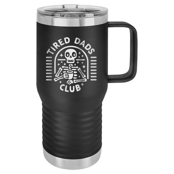 Tired Dads Club Etched Insulated Travel Mug