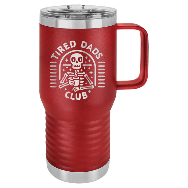 Tired Dads Club Etched Insulated Travel Mug